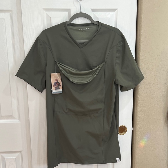 LalaBu Olive Green Short Sleeve Shirt size large - Picture 1 of 10